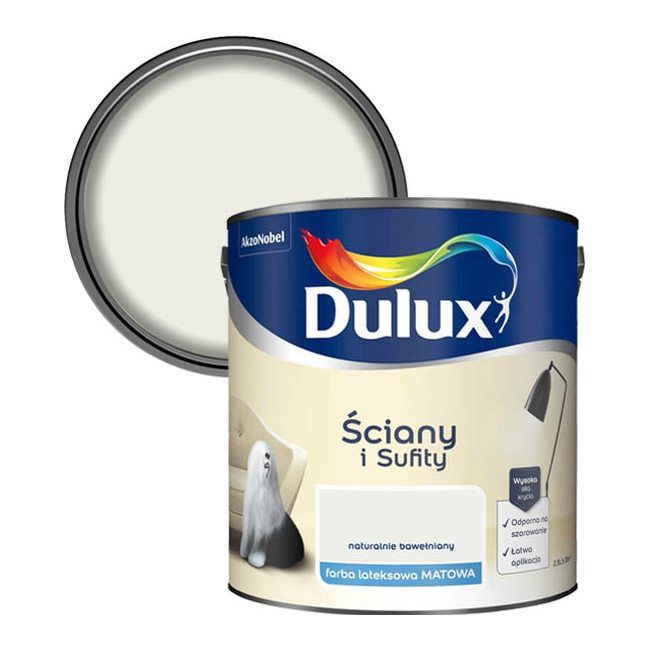 Farba Dulux Ściany i Sufity naturalnie bawełniany 2,5 l