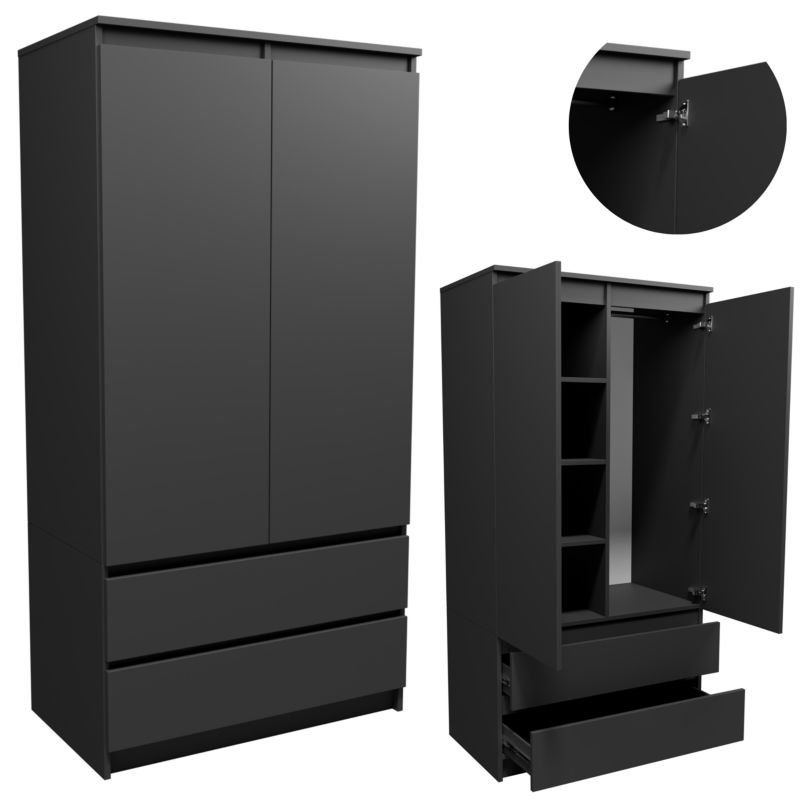 Szafa Matkam S902D2SZGRA garderoba 90cm grafit 1 szt.