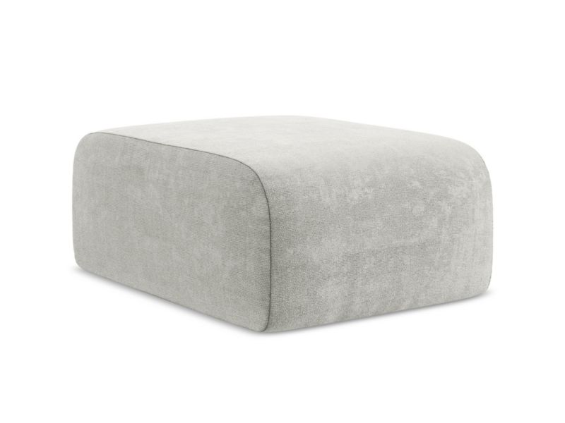 Pufa LaMiaSofa CERVO z tkaniny szenilowej 72x94 cm jasny szary 1 szt.