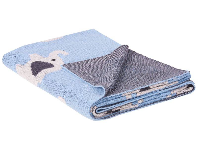 Koc Hilkot Bawełna 130 x 170 cm Niebieski 1 szt.