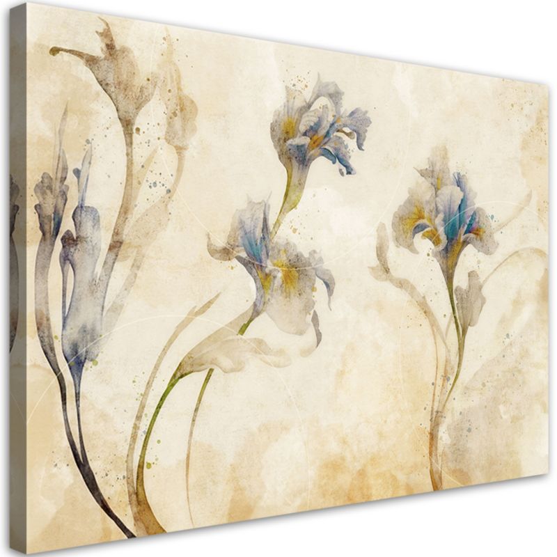 Obraz do salonu sypialni Feeby Irysy Akwarela Żółty 60x40 cm 1szt