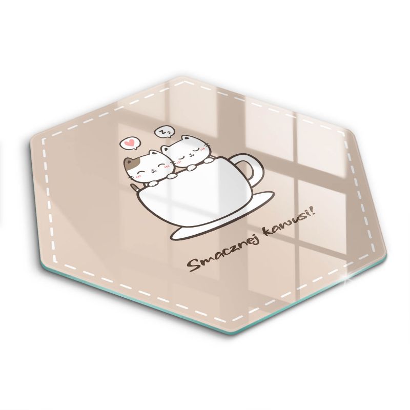 Szklana deska do krojenia Wallfluent h40 cm Motyw: Smacznej Kawusi 1 szt.