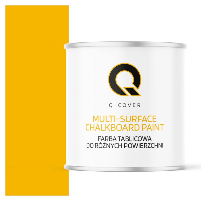 Farba Tablicowa Do Ścian Pisania Kredą Q-Cover Kolor Żółty kadmowy RAL1021 Mat 2.5L