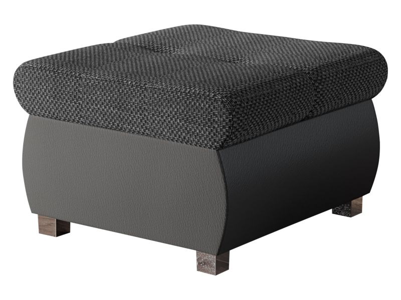 Pufa MIRJAN 24 Orkan Mała ekoskóra mysi szary/czarna plecionka 1 szt.