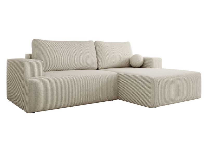 Narożnik z funkcją spania MIRJAN 24 Mivo Sztruks prawy waniliowy 1 szt.