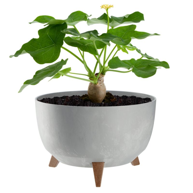 Doniczka KADAX Donica Na Kwiaty 33cm Osłonka + Wkład Nóżki Korek Kwietnik szary 1 szt.