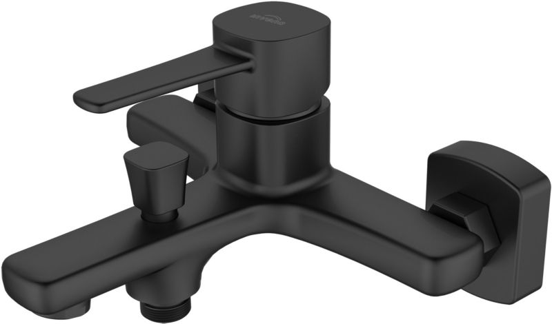 Bateria wannowo-prysznicowa Invena Glamour czarny mat ścienna jednouchwytowa 1 szt.