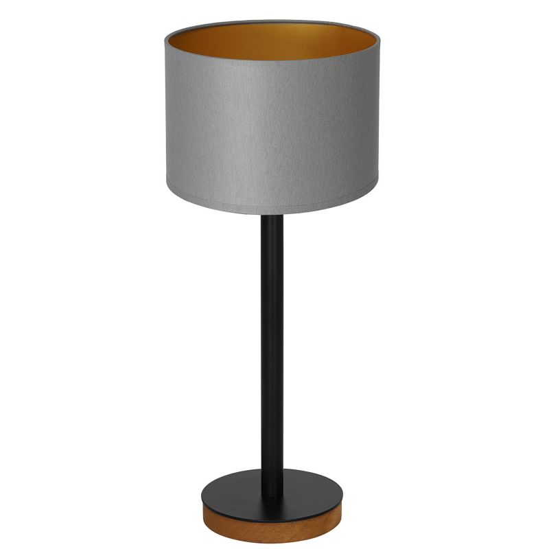 Lampka stołowa Luminex Table Lamps szaro-czarna drewniana 1 x E27 x 15W IP20 wym: 56 x 25 x 25 cm metal - 1 szt.
