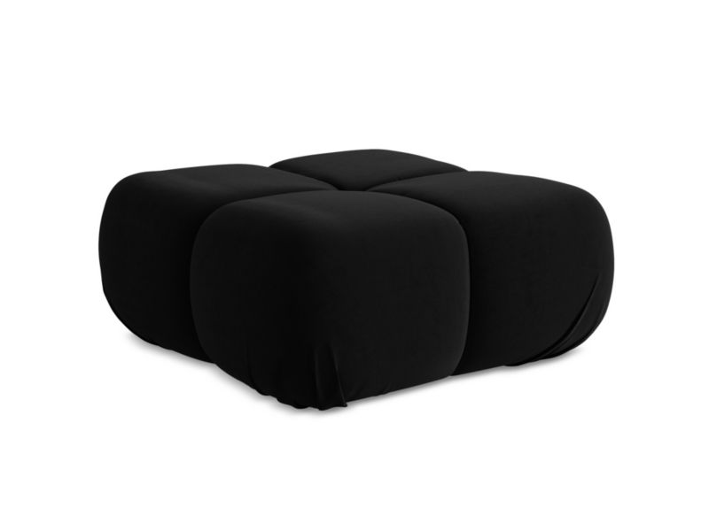 Pufa LaMiaSofa SANREMO z tkaniny welwetowej 95x95 cm czarny 1 szt.