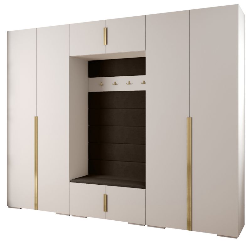 Garderoba do przedpokoju Abiks INOVA 1 Z9 biały+złoty+manila04 1szt.