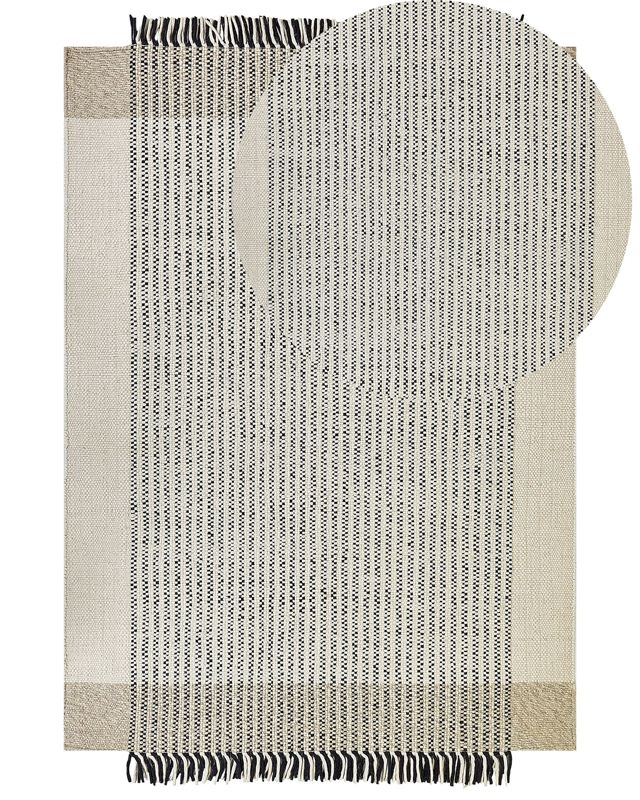 Dywan wełniany 160 x 230 cm beżowo-czarny Divarli 1 szt.