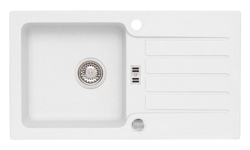 Zlewozmywak granitowy Alveus Niagara 30 kol. 11 biały (78x43,5cm) 1-komorowy 1szt.