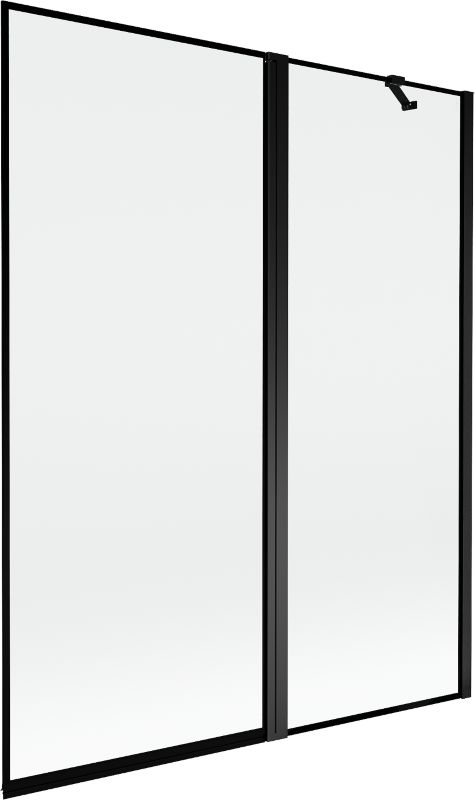 Parawan nawannowy dwuskrzydłowy Mexen Mist czarny 140x150 cm prawy 1 szt