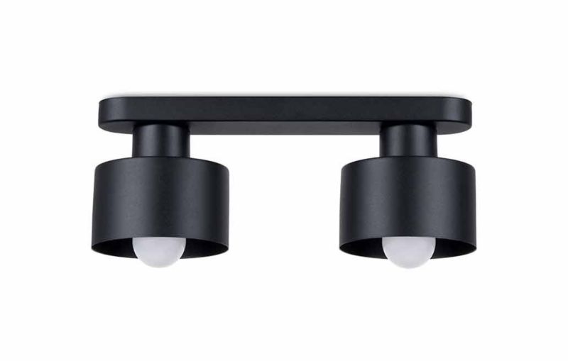 Reflektor sufitowy Sollux Lighting Savar czarny 2 x E27 x IP20 wym: 34 x 12 cm - 1 szt.