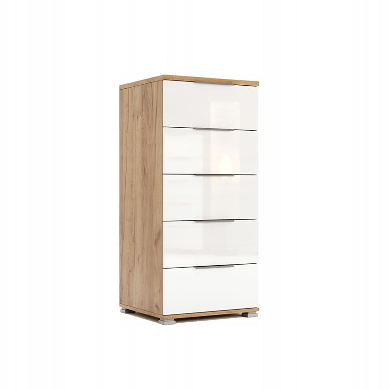 Komoda z szufladami Tissa INTESI biała połysk nowoczesna 50 cm do sypialni i salonu 1 szt.