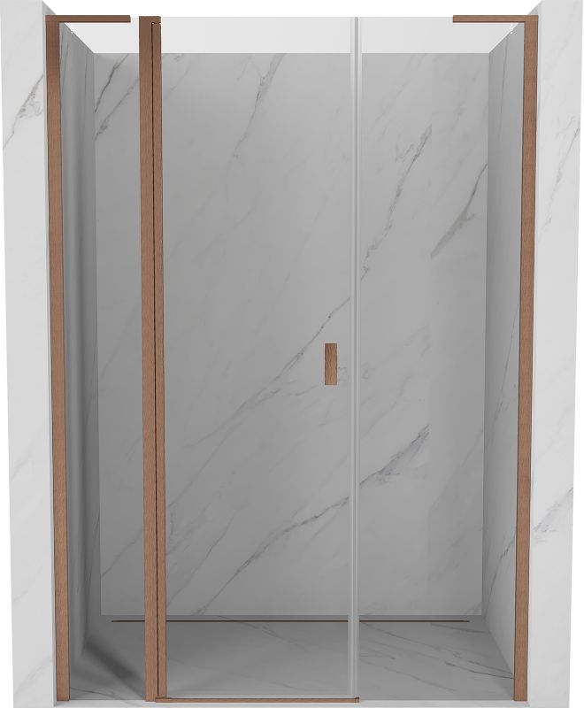 drzwi prysznicowe uchylne Mexen Mist L miedź szczotkowana 140 cm 1 szt