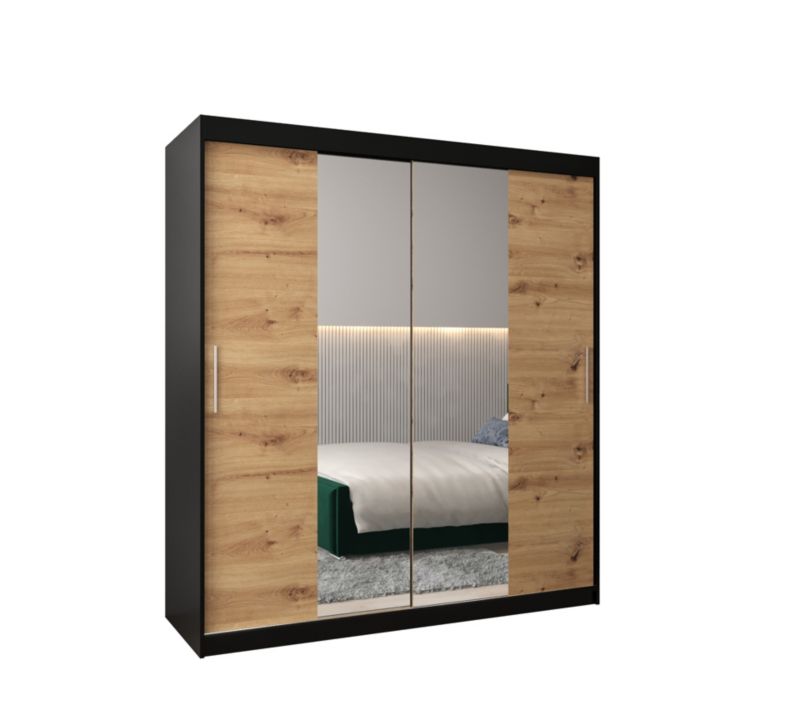 Szafa przesuwna Garderoba Abiks Tokyo 1 180 czarny + artisan 1 szt.