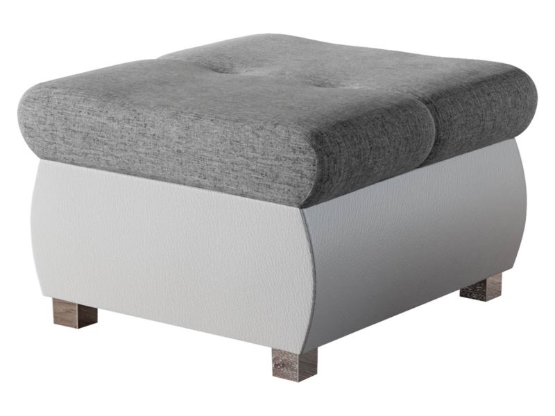 Pufa MIRJAN 24 Orkan Mała biała ekoskóra/szary 1 szt.