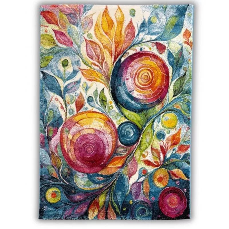 Dywan nowoczesny Seta Hali FOLKLORE N825A, 160x230 cm, kolorowy, motyw kwiatowy 1szt.