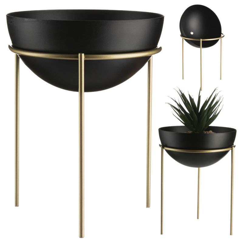 Kwietnik stojący HowHomely Metalowy Złoty 15x20 cm 1 szt.