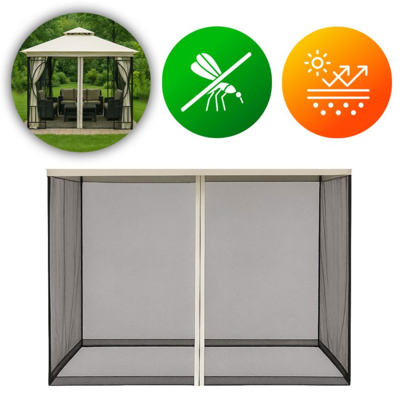 Moskitiera do pawilonu ogrodowego MultiGarden 3x3m siatka z zamkami błyskawicznymi 1 szt.