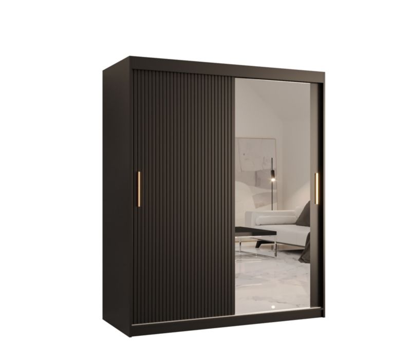 Szafa przesuwna Abiks RIFLO SLIM 2 150 czarny mat+ czarny mat 1 szt.