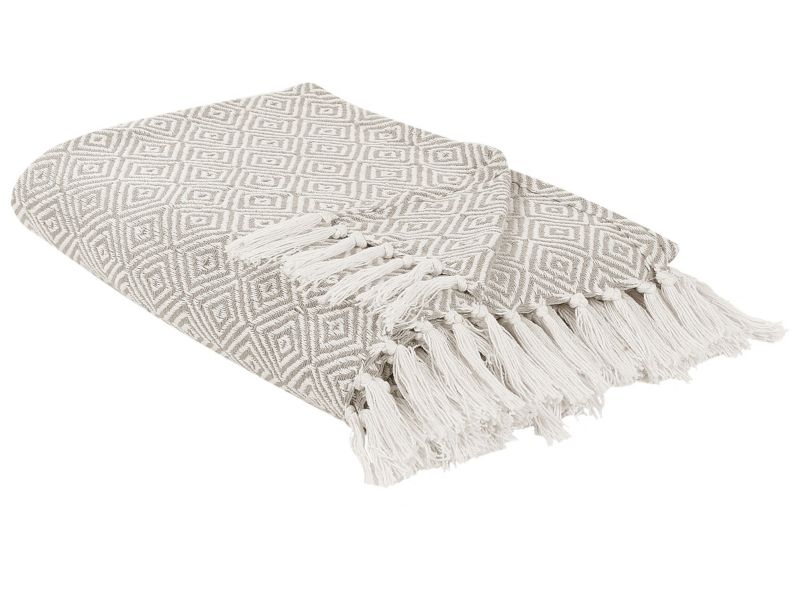 Narzuta na łóżko Toutli Bawełna 200 x 220 cm Beżowoszary 1 szt.