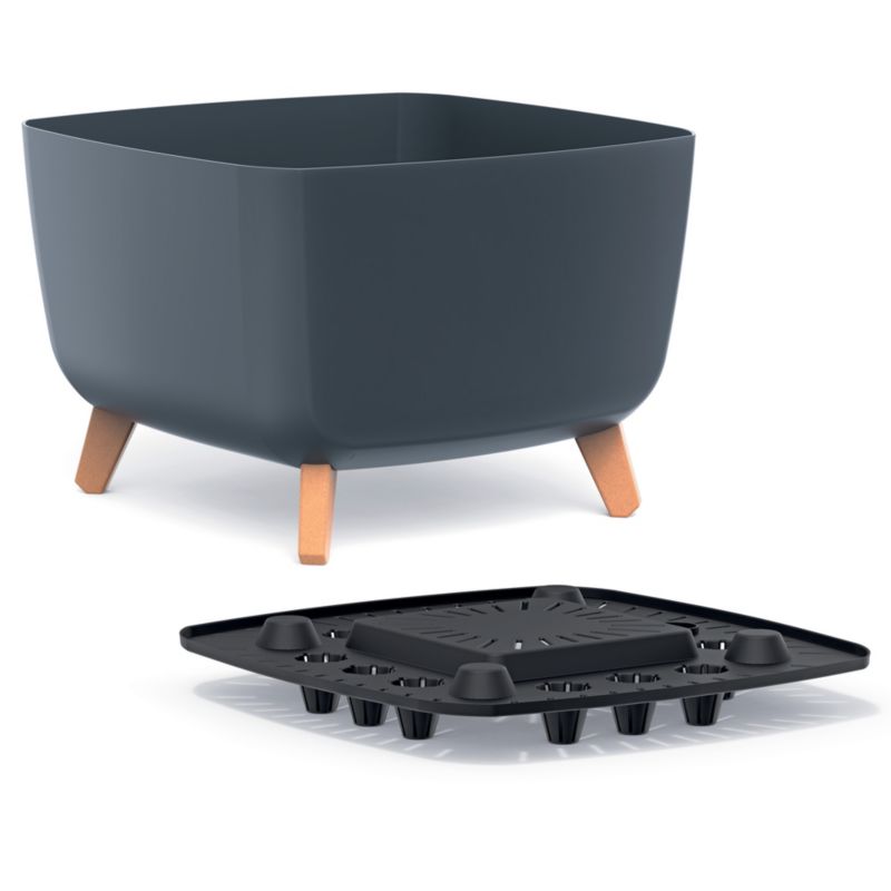 Doniczka EDANTI Ogrodowa 39 cm Na Nóżkach Dekoracyjna Antracytowa 1 szt.