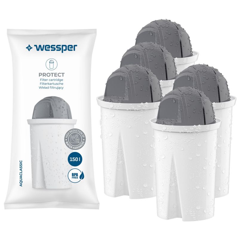 Filtr wody, Wessper, do dzbanków filtrujących, do twardej wody, zamiennik Brita Dafi, 5szt