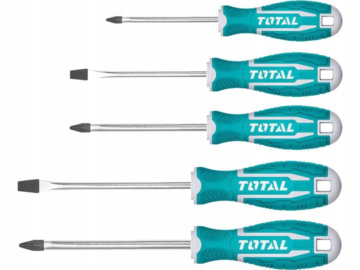 Zestaw śrubokrętów Total Tools wkrętaków z magnesem mocne 5szt