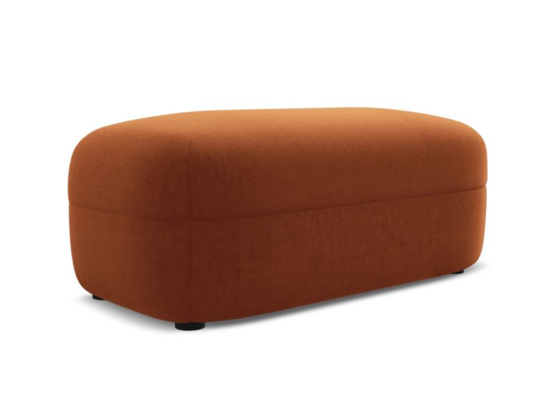 Pufa LaMiaSofa RIMINI z tkaniny welwetowej 92x48 cm terakota 1 szt.