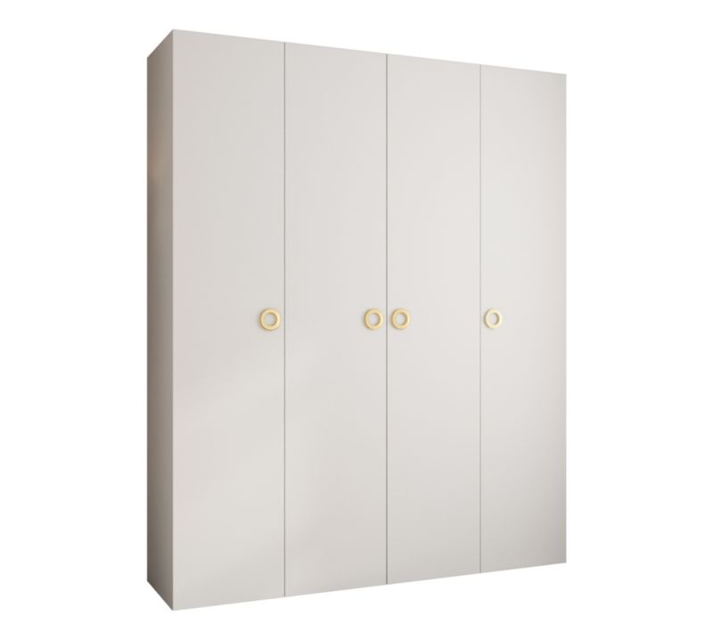 Szafa czterodrzwiowa wysoka 40 Abiks Como 1 200 biały+złoty 1 szt.