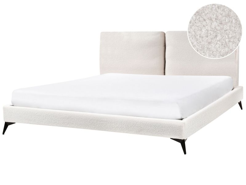Łóżko Boucle Melle 180 x 200 cm Złamana biel 1 szt.