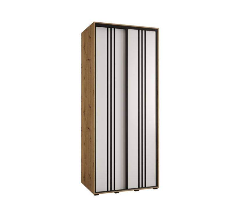 Szafa przesuwna Abiks DAVOS 6 wysoka szer.110cm gł.60cm artisan/biały/czarny 1szt.