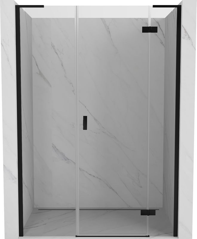 Drzwi prysznicowe uchylne Mexen Mist-H L czarne 125 cm prawostronne 1 szt
