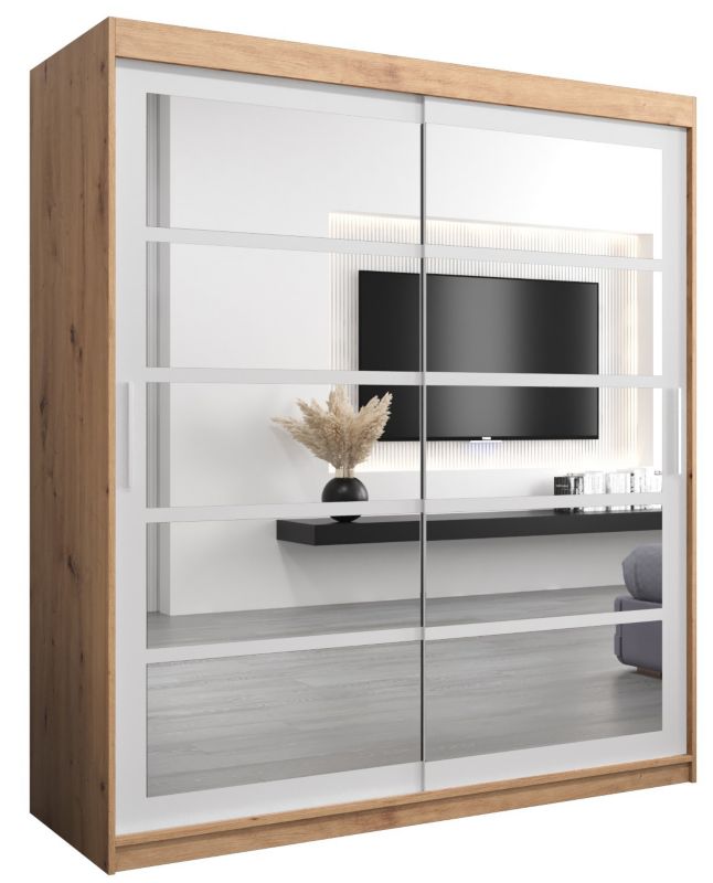 Szafa przesuwna Abiks ROMA 2 180 artisan + biały mat 1 szt.