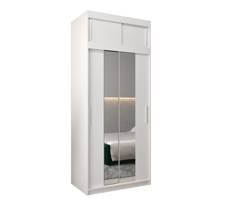 Szafa przesuwna Garderoba Abiks Tokyo 1 100 biały + biały z nadstawką 1 szt.