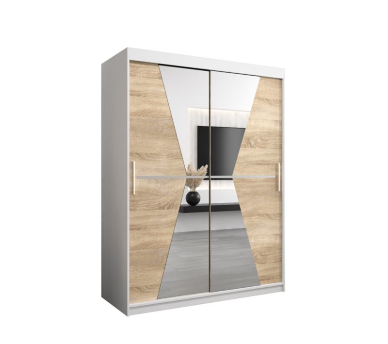 Szafa przesuwna Garderoba Abiks MAROKO 150 biały/sonoma 1 szt.