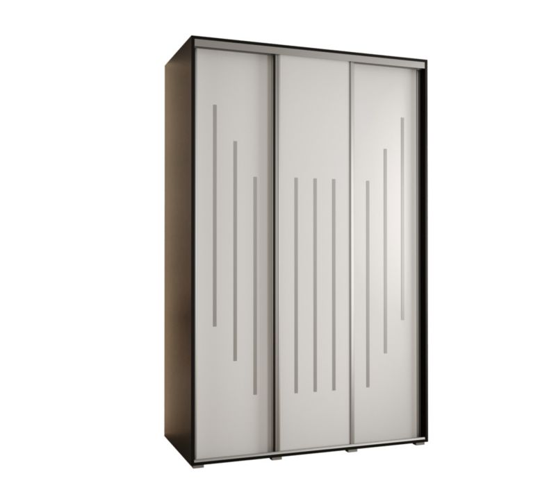 Szafa przesuwna Abiks DAVOS 8 wysoka szer.160cm gł.60cm czarny/biały/srebrny 1szt.