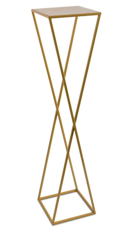 Kwietnik stojący Timber HowHomely Metalowy Złoty 24x100 cm 1 szt.