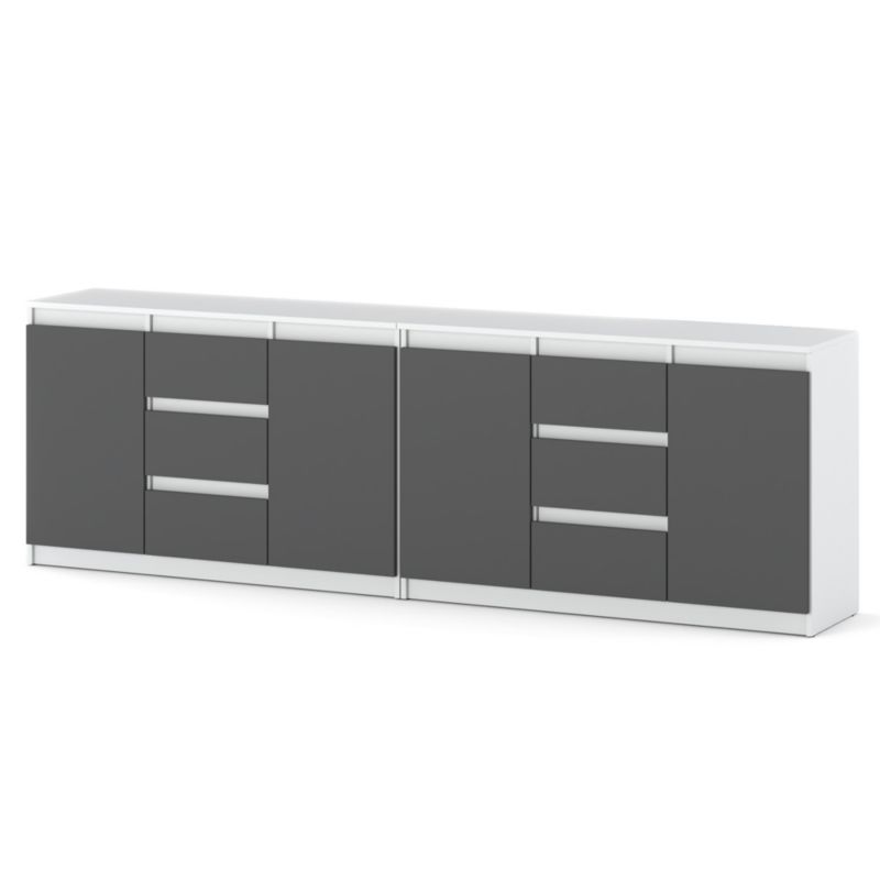 Komoda Hurtownia-Mebli Szuflady 6 Agna Best 240cm Biały Mat Szary Mat 240x35x75 cm 1szt.