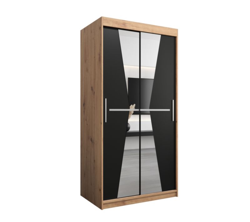 Szafa przesuwna Garderoba Abiks MAROKO 100 artisan/czarny 1 szt.