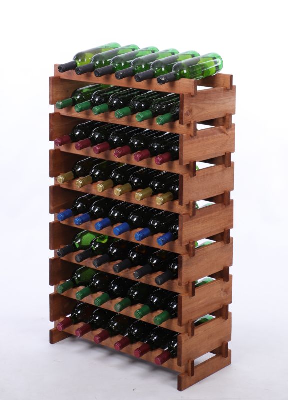 Stojak na wino MODO24 regał modułowy na butelki 8 leżni x 6 butelek montaż bez narzędzi impregnacja brązowa 1 szt.