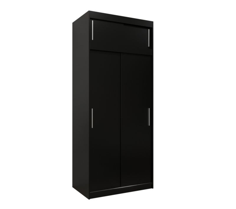 Szafa przesuwna Garderoba Abiks Tokyo 100 czarny + czarny z nadstawką 1 szt.