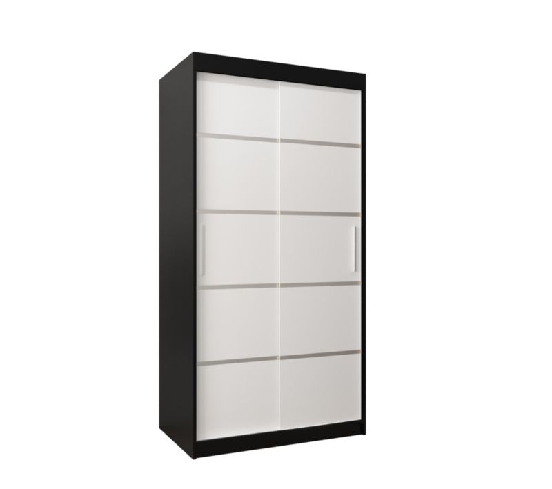 Szafa przesuwna Garderoba Abiks Verona 1 100 czarny + biały 1 szt.