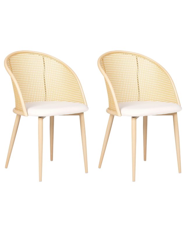 Zestaw 2 krzeseł do jadalni Cornell Metal Jasne drewno 1 par.