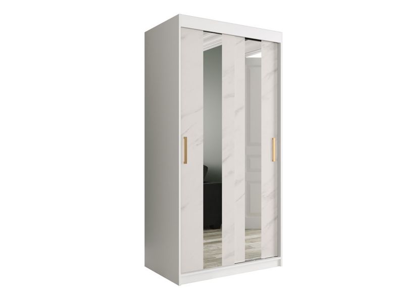 Szafa MIRJAN 24 Marmur Pole 100 biały mat / biały marmur 1 szt.