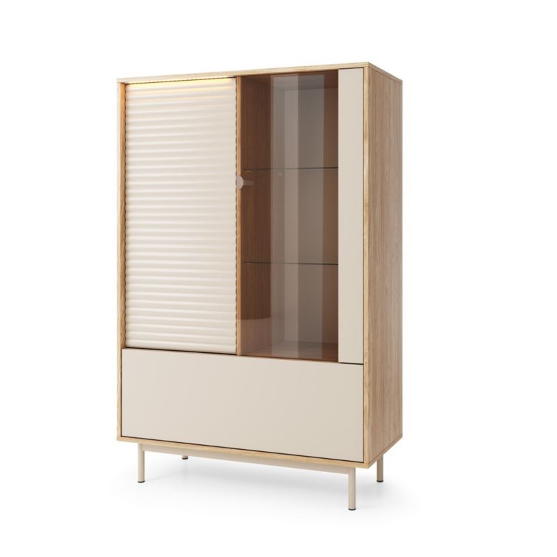 Witryna trzydrzwiowa Bettso Latilo z oświetleniem LED kaszmir 1szt.