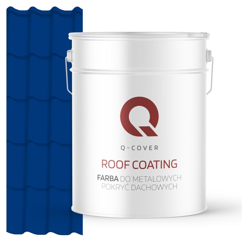 Farba do Metalowych Pokryć Dachowych Q-Cover Niebieski ultramarynowy RAL5002 Wysoki Połysk 10L