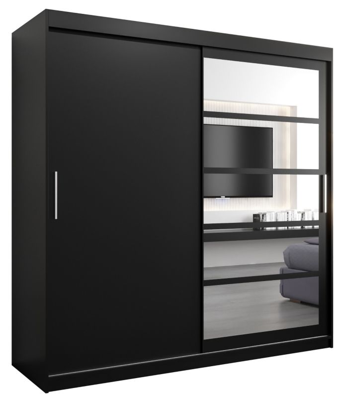 Szafa przesuwna Abiks ROMA 1 200 czarny mat + czarny mat 1 szt.